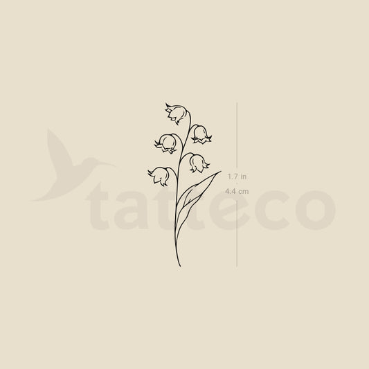 Fine Line Lily Of The Valley Temporary Tattoo - Set of 3