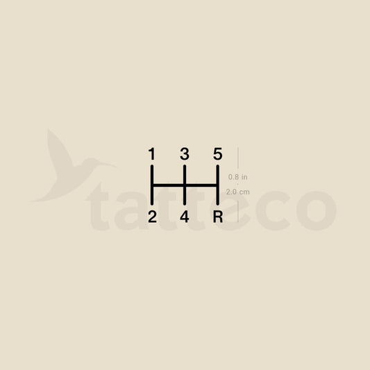 Gear Shift Patterns Temporary Tattoo - Set of 3
