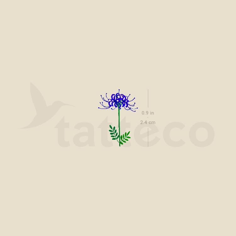 Blue Spider Lily Temporary Tattoo