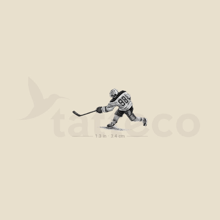 Ice Hockey Player Temporary Tattoo - Set of 3