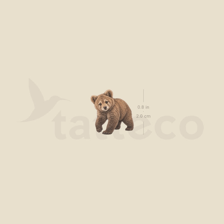 Bear Cub Temporary Tattoo - Set of 3