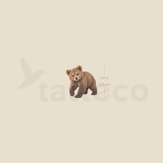 Bear Cub Temporary Tattoo - Set of 3