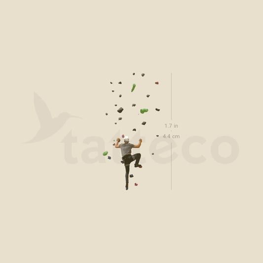 Climbing Wall Climber Temporary Tattoo - Set of 3