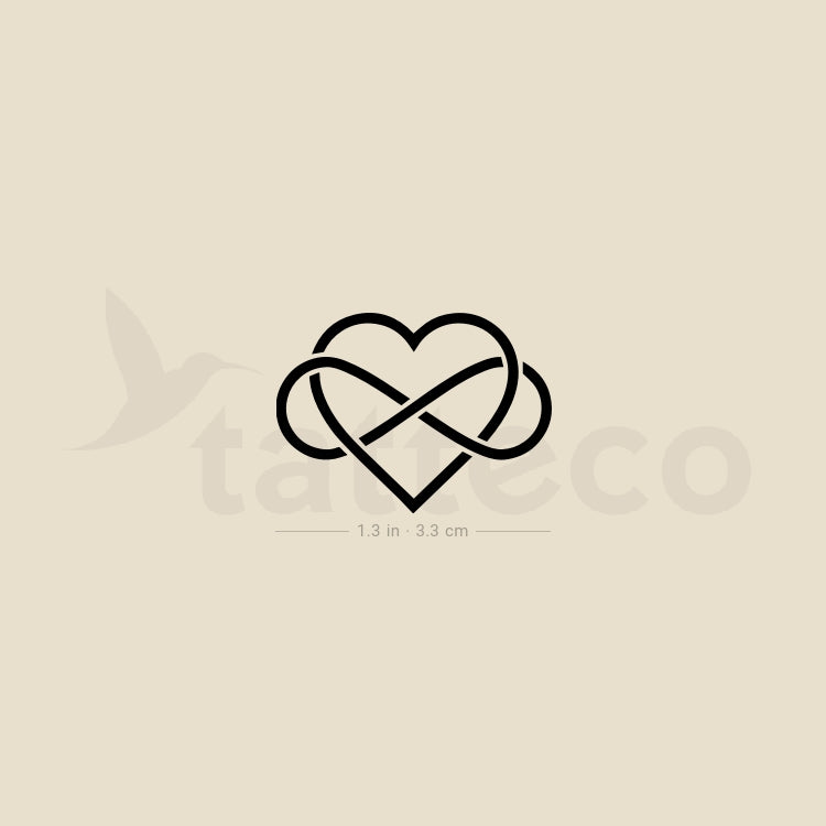 Intertwined Heart And Infinity Temporary Tattoo - Set of 3