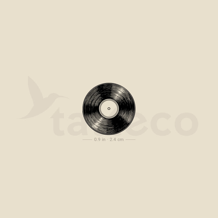 Vinyl Record Temporary Tattoo - Set of 3