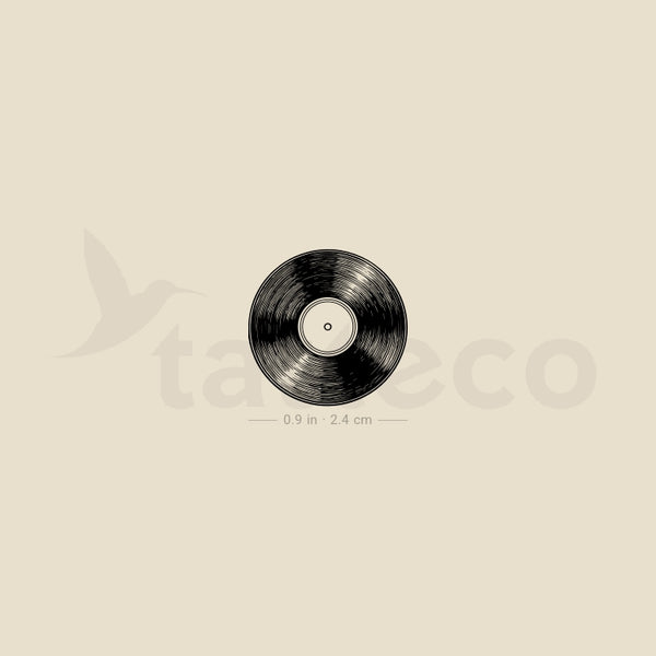 Vinyl Record Temporary Tattoo - Set of 3