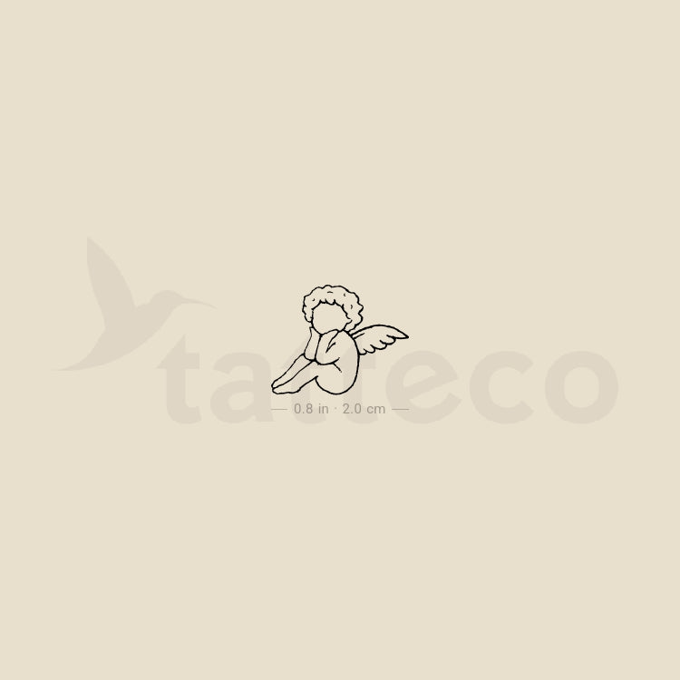 Tiny Faceless Cherub Temporary Tattoo - Set of 3