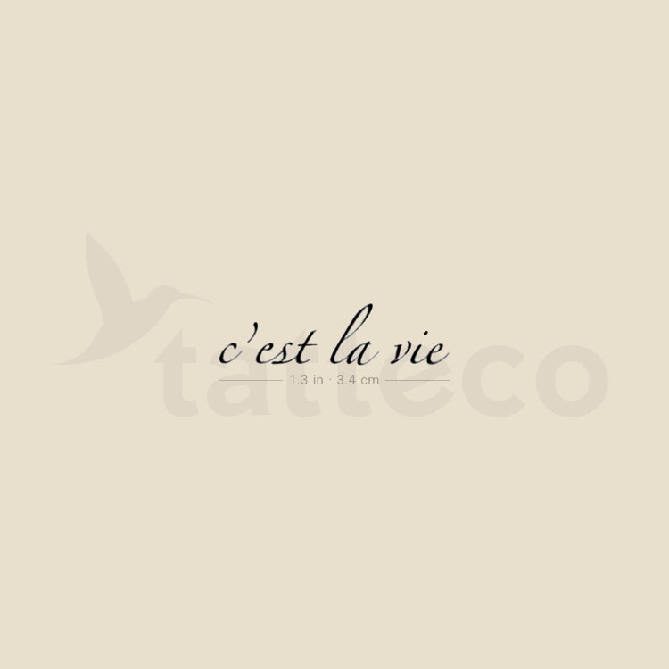 C'est La Vie By Stefano Mazza Temporary Tattoo - Set of 3