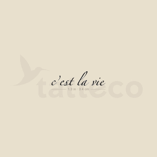 C'est La Vie By Stefano Mazza Temporary Tattoo - Set of 3