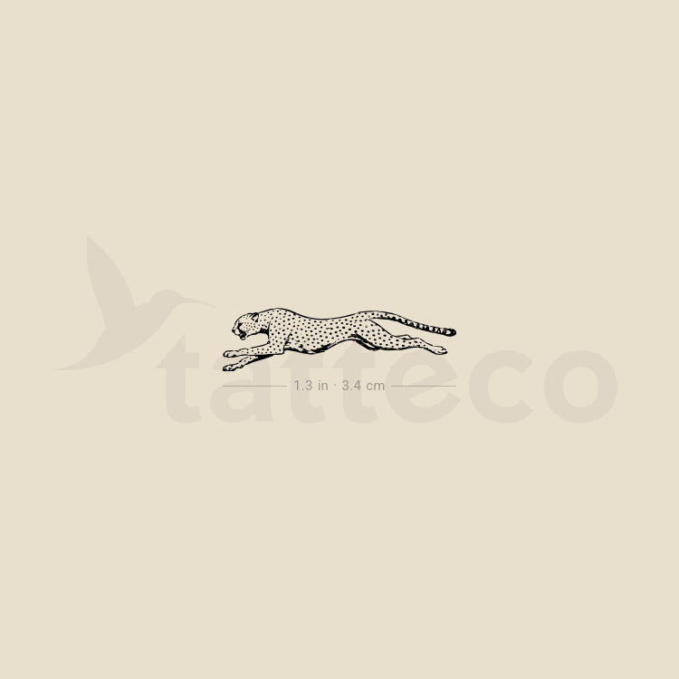 Sprinting Cheetah Temporary Tattoo - Set of 3