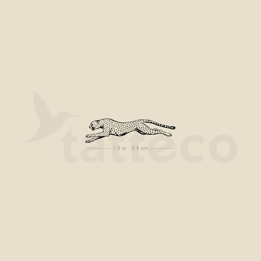 Sprinting Cheetah Temporary Tattoo - Set of 3