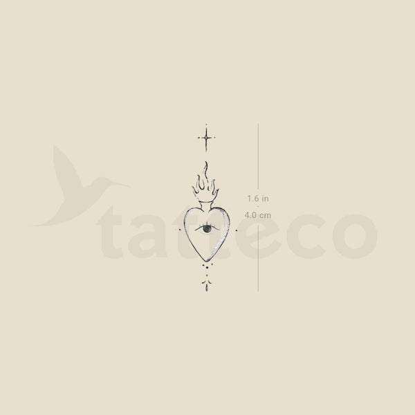 Sacred Heart By Stefano Mazza Temporary Tattoo - Set of 3