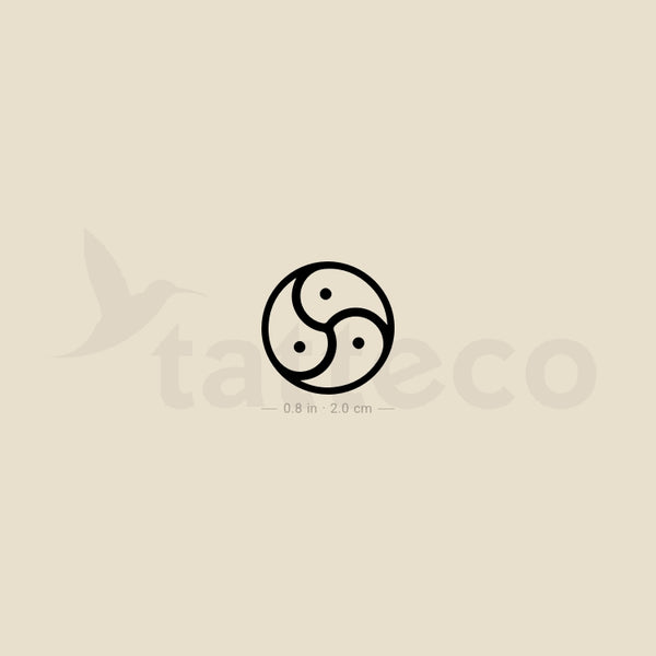 BDSM Triskelion Temporary Tattoo - Set of 3