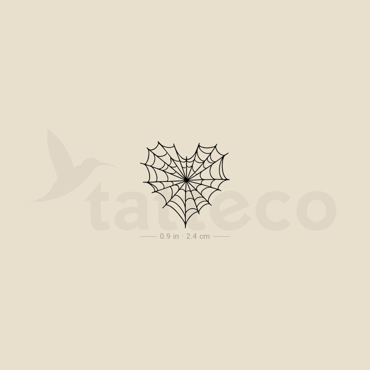 Heart Shaped Spiderweb Temporary Tattoo - Set of 3