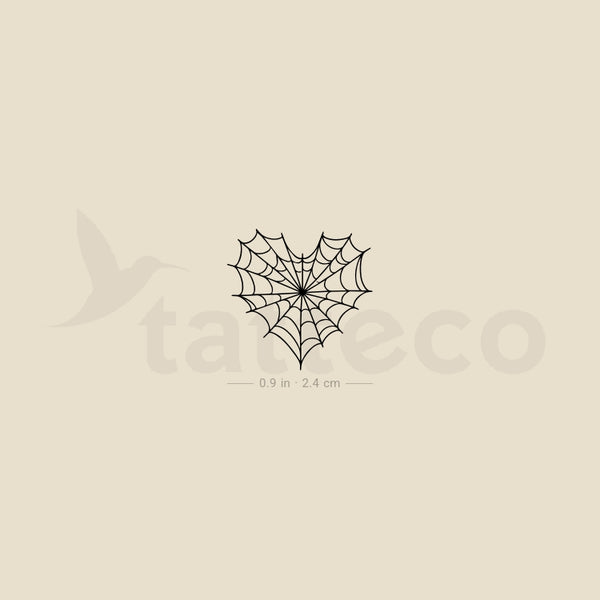 Heart Shaped Spiderweb Temporary Tattoo - Set of 3