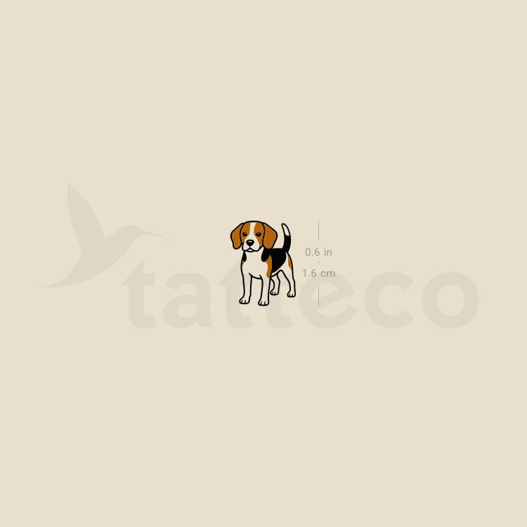 Tiny Beagle Temporary Tattoo - Set of 3