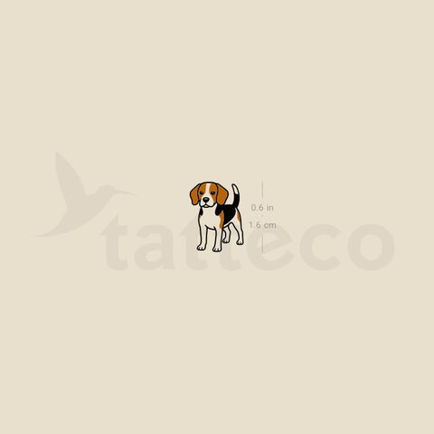 Tiny Beagle Temporary Tattoo - Set of 3