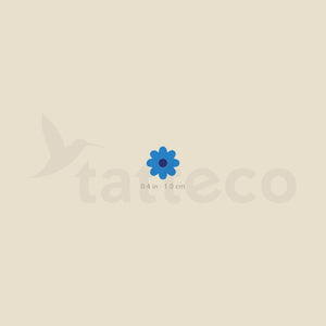 Blue Flower Temporary Tattoo - Set of 3