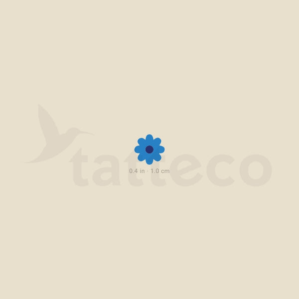 Blue Flower Temporary Tattoo - Set of 3