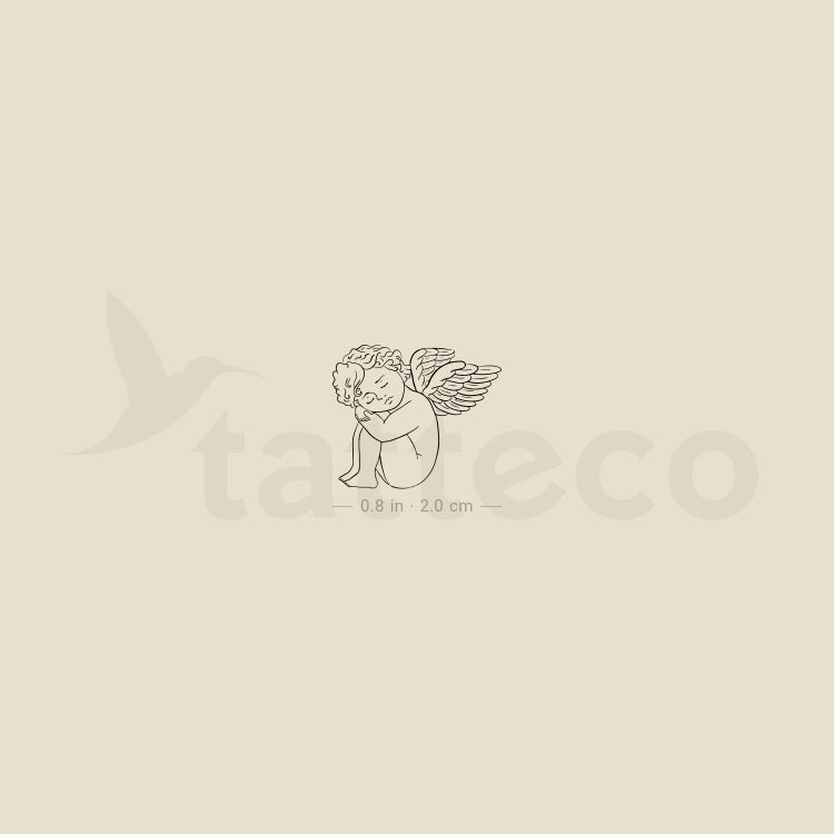 Cherub Resting Temporary Tattoo - Set of 3
