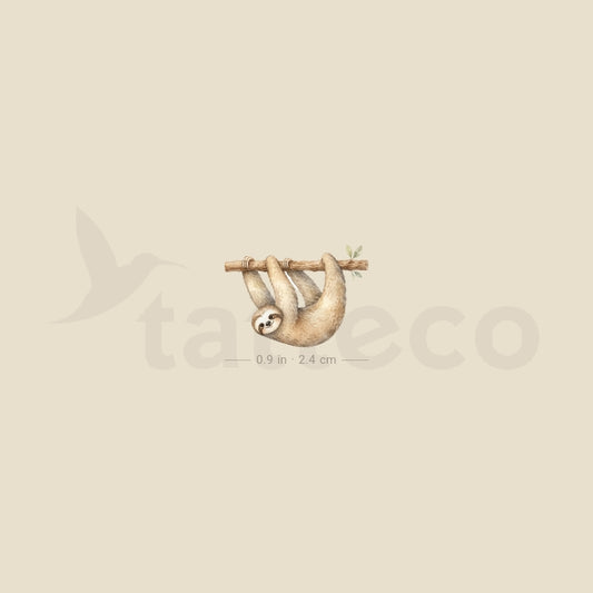 Watercolor Sloth Temporary Tattoo - Set of 3