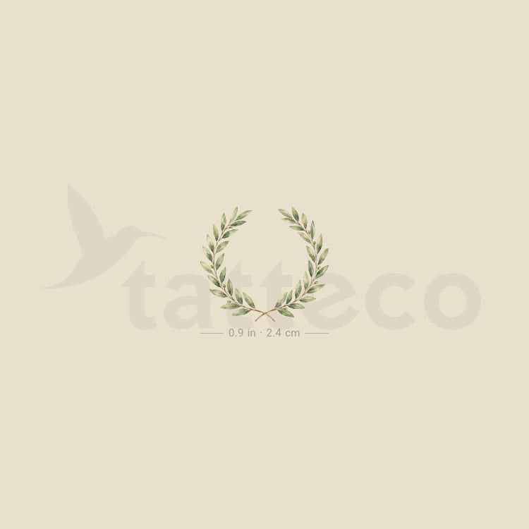 Watercolor Laurel Wreath Temporary Tattoo - Set of 3