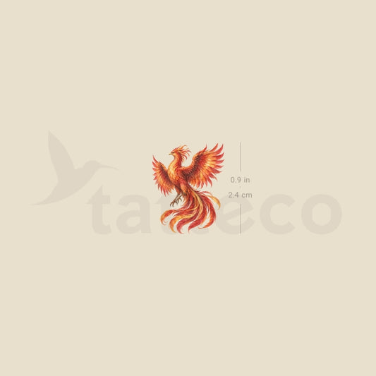 Watercolor Phoenix Temporary Tattoo - Set of 3