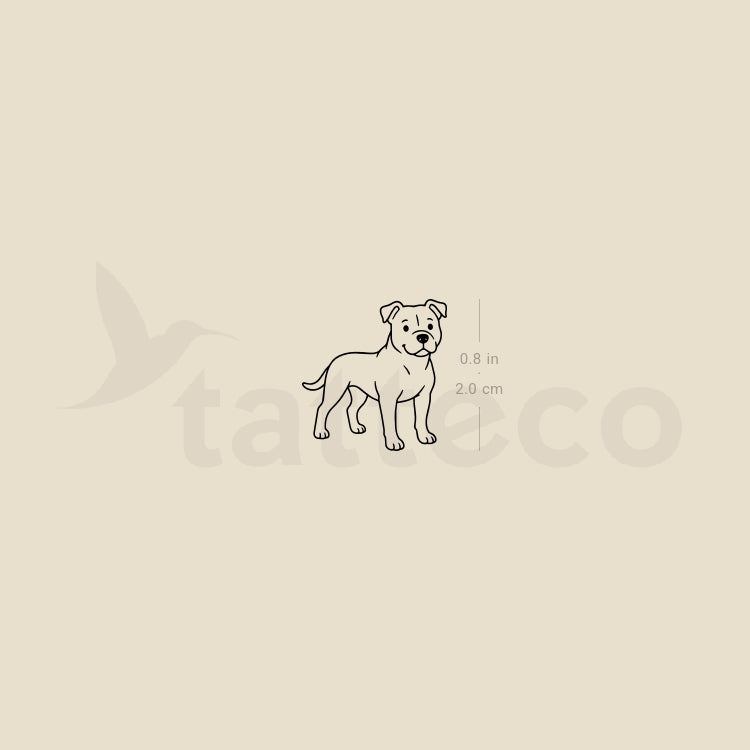 Little Pit Bull Temporary Tattoo - Set of 3