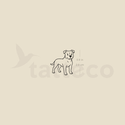 Little Pit Bull Temporary Tattoo - Set of 3