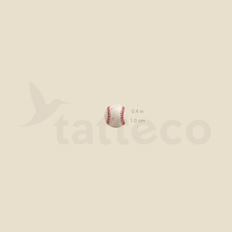 Baseball Ball Temporary Tattoo - Set of 3