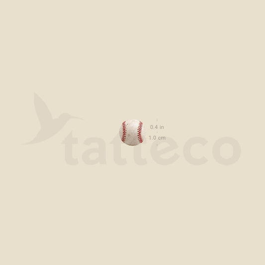 Baseball Ball Temporary Tattoo - Set of 3