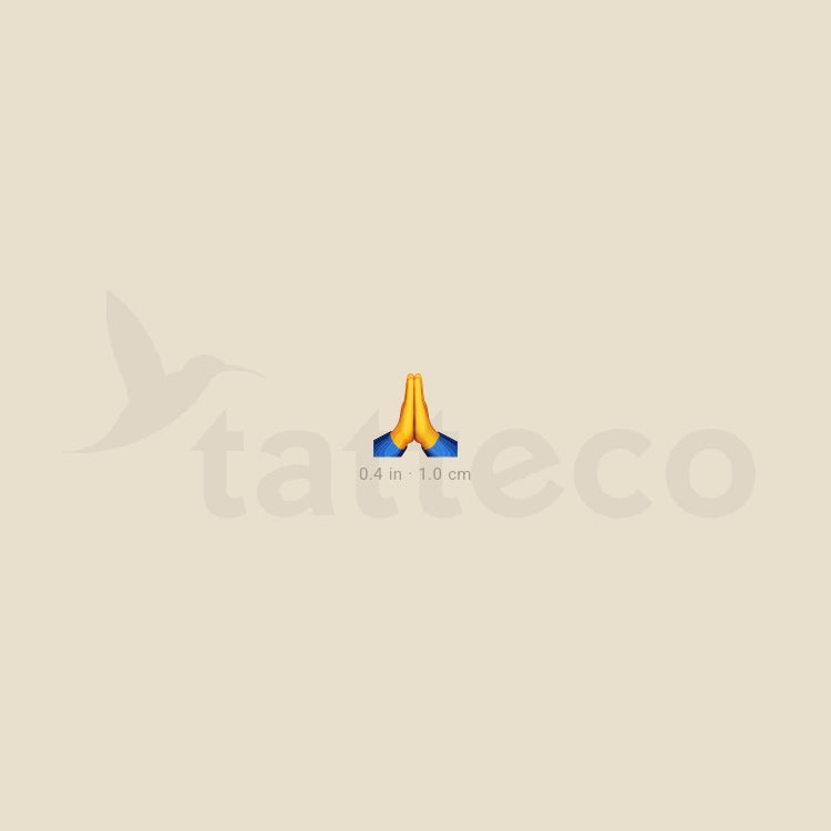 Praying Hands Emoji Temporary Tattoo - Set of 3