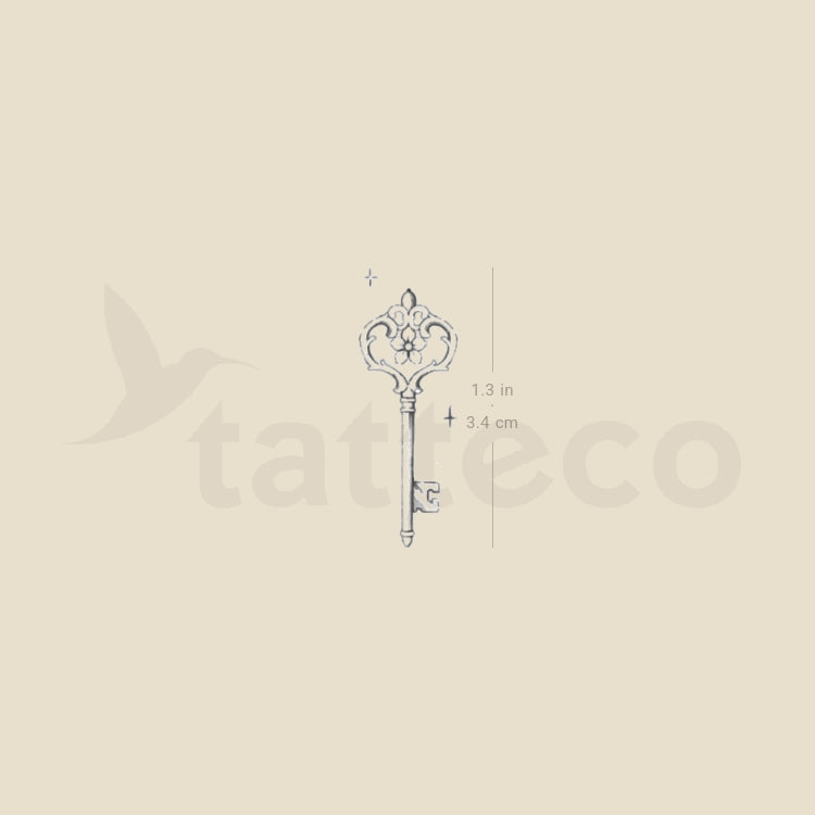 Vintage Key By Stefano Mazza Temporary Tattoo - Set of 3