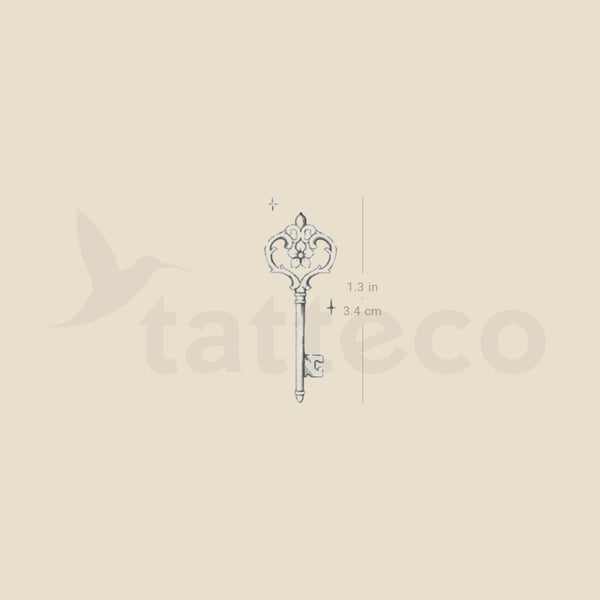 Vintage Key By Stefano Mazza Temporary Tattoo - Set of 3