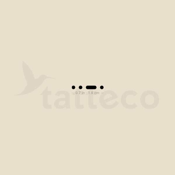 Morse Code F Temporary Tattoo - Set of 3