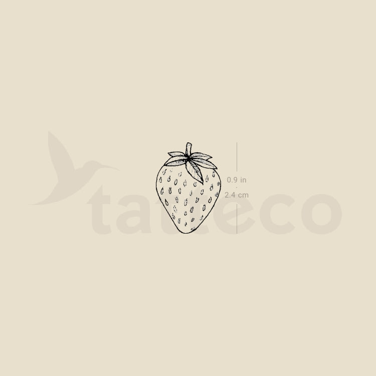 Strawberry Temporary Tattoo - Set of 3