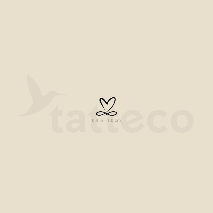 Hand-Drawn Infinity Heart Temporary Tattoo - Set of 3