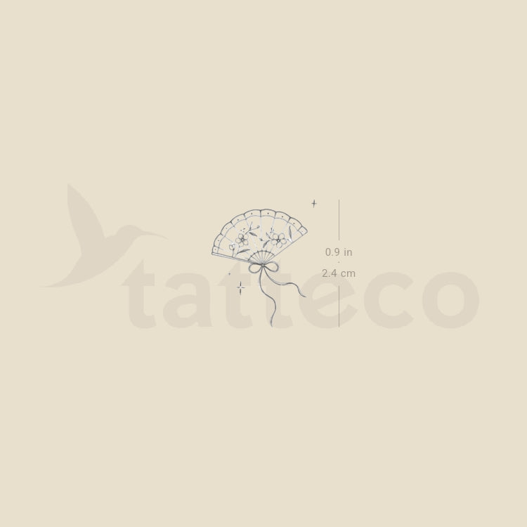 Little Hand Fan By Stefano Mazza Temporary Tattoo - Set of 3