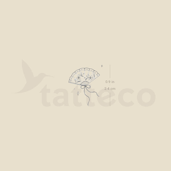 Little Hand Fan By Stefano Mazza Temporary Tattoo - Set of 3