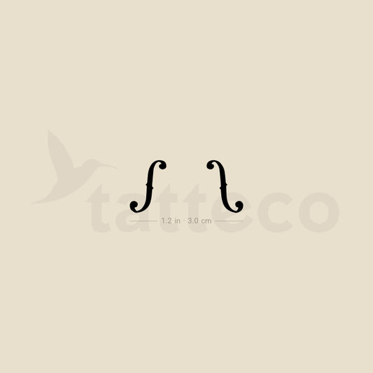 F-holes Temporary Tattoo - Set of 3