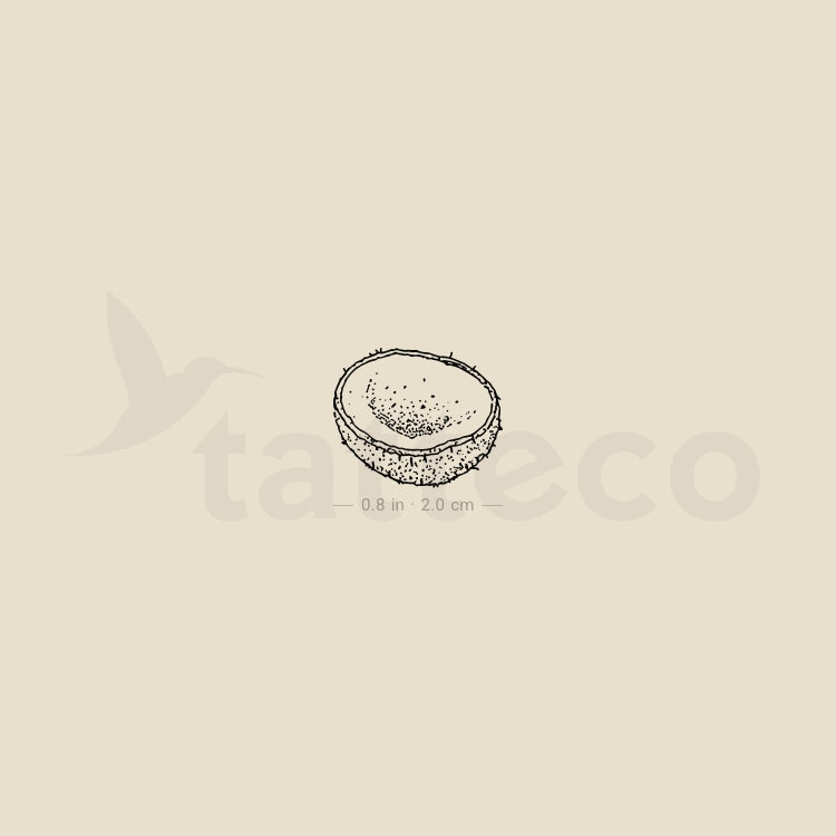 Half Coconut Temporary Tattoo - Set of 3