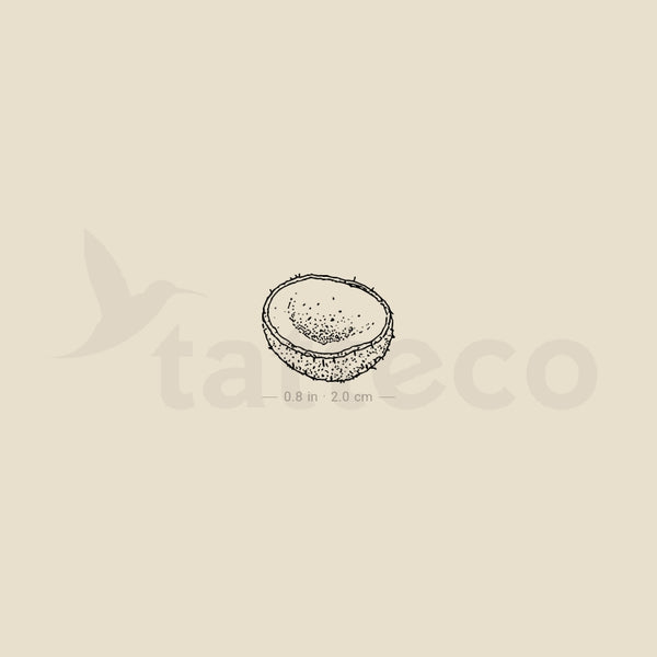 Half Coconut Temporary Tattoo - Set of 3