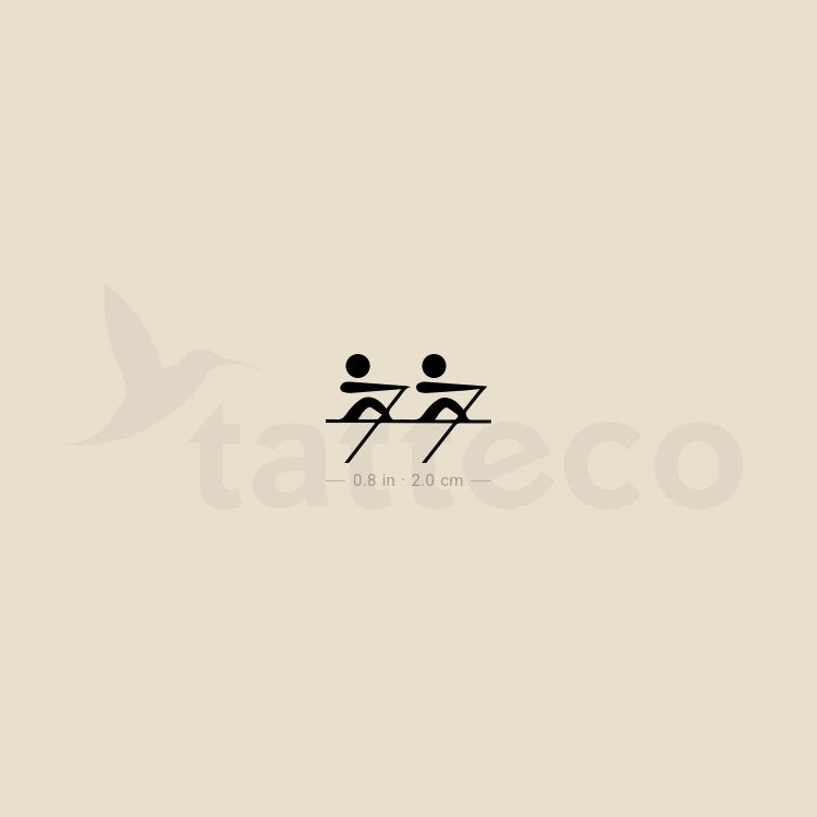 Rowing Symbol Temporary Tattoo - Set of 3