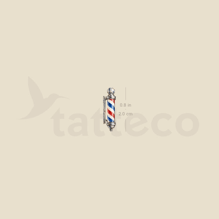 Barber Pole Temporary Tattoo - Set of 3