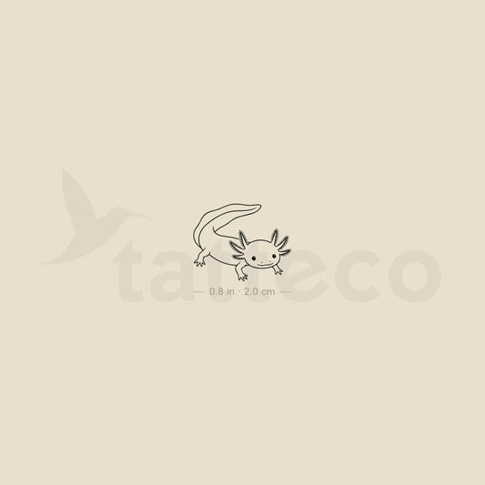 Fine Line Axolotl Temporary Tattoo - Set of 3