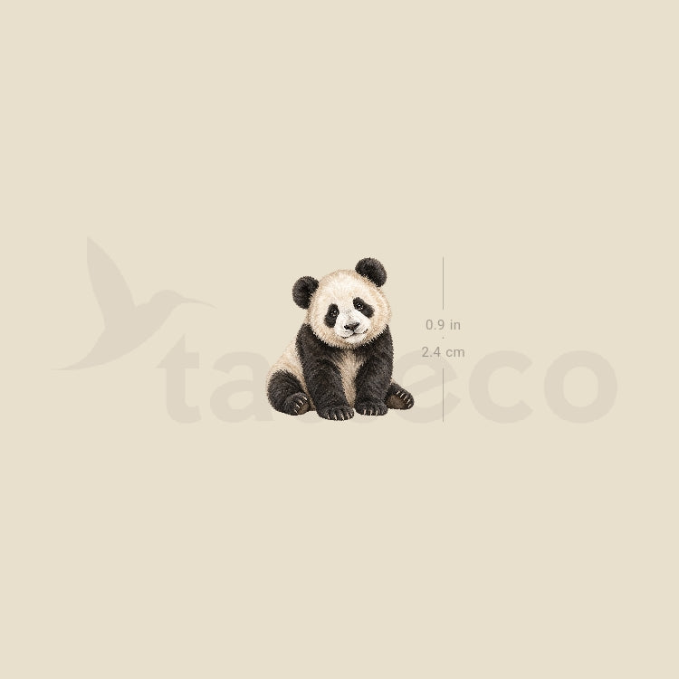 Panda Bear Cub Temporary Tattoo - Set of 3