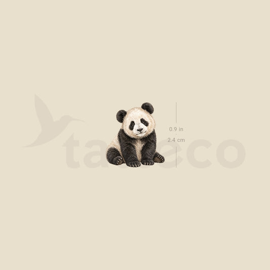 Panda Bear Cub Temporary Tattoo - Set of 3