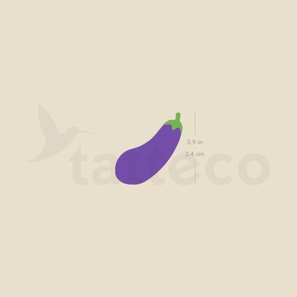 Eggplant Emoji Temporary Tattoo - Set of 3