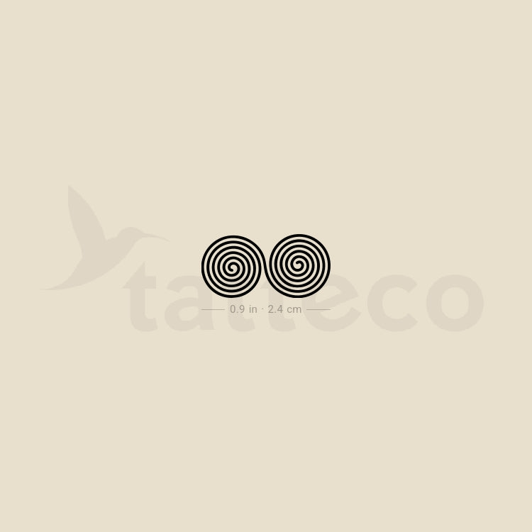 Double Spiral Temporary Tattoo - Set of 3