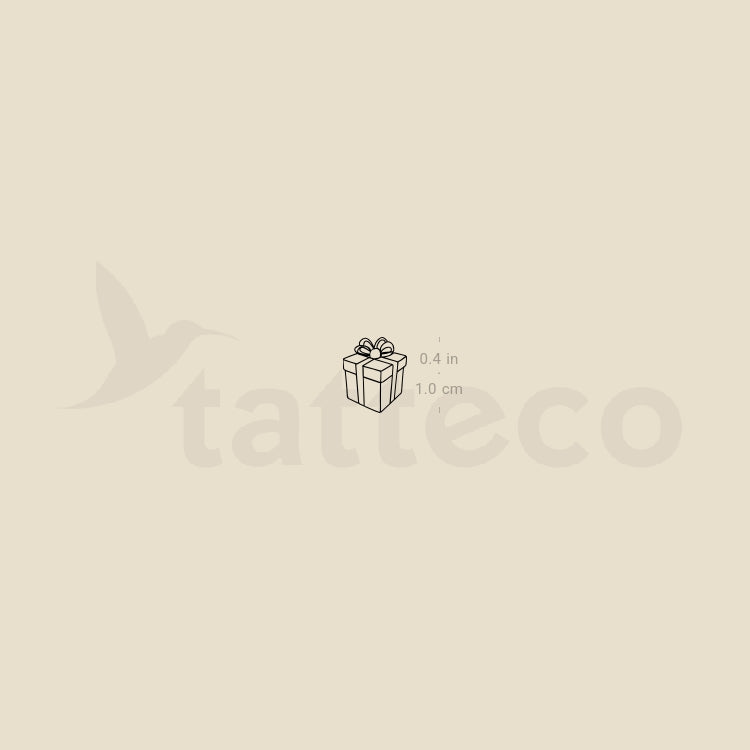 Tiny Gift Box Temporary Tattoo - Set of 3